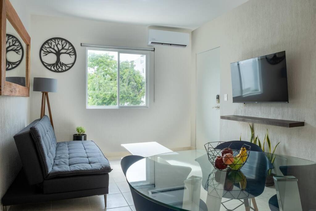 Апартаменты Depto 2 Rec. Con Vista A La Piscina En C. Privada Плая-дель-Кармен Экстерьер фото